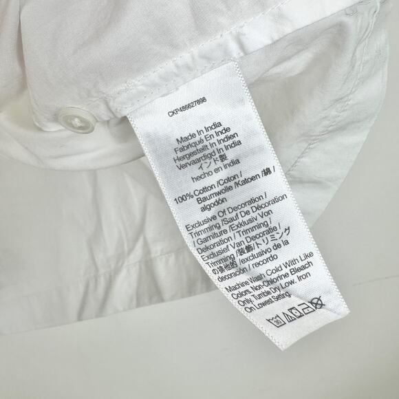 Madewell Puff Sleeve A Line Top Embroidered Poplin White Cottagecore Medium NWT - Picture 11 of 14